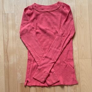 We The Free (free people) Thermal Long Sleeve Top, Coral Pink, Large